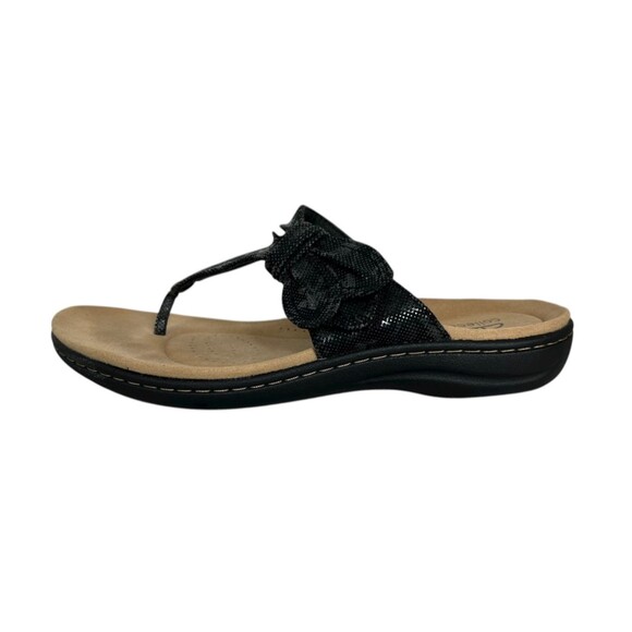 Clarks Laurieann Rae Women's Black Lightweight Thong Comfort Sandals  Size 8.5 - Picture 8 of 14